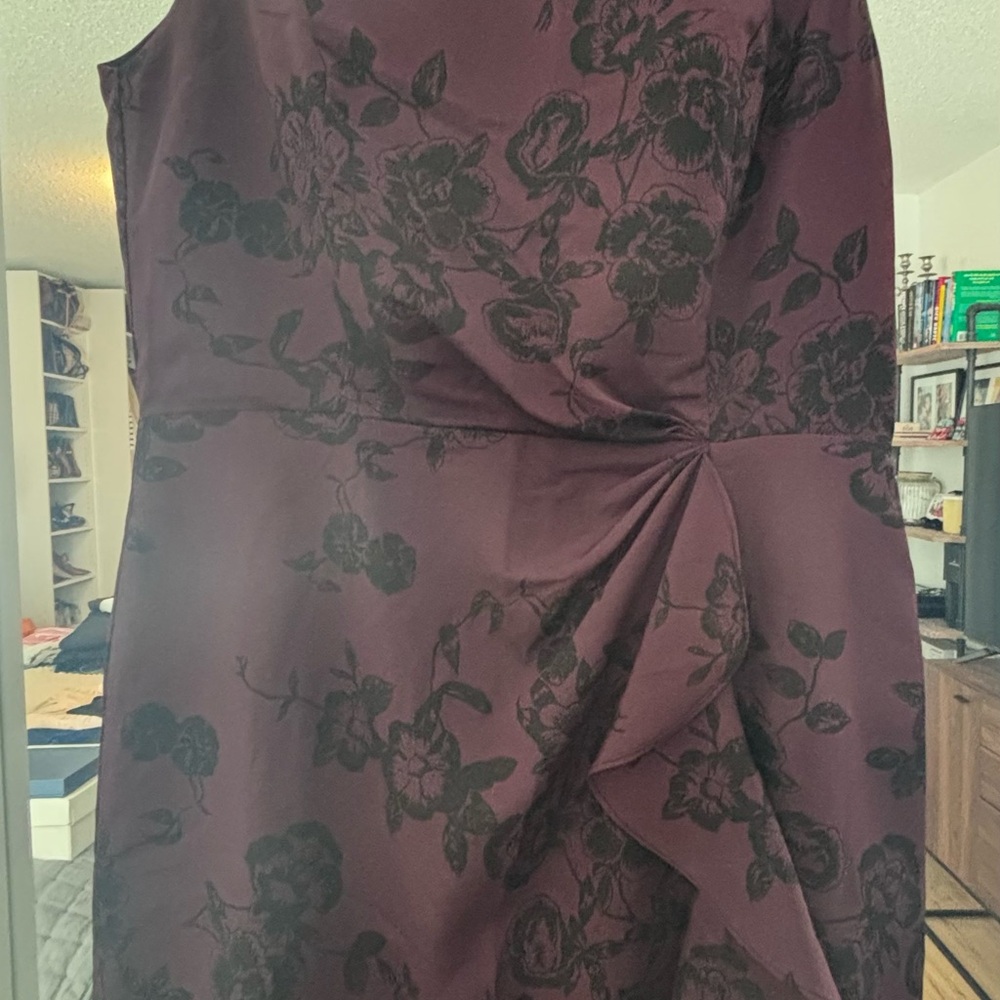 Banana Republic Plum Floral Jacquard Midi Dress